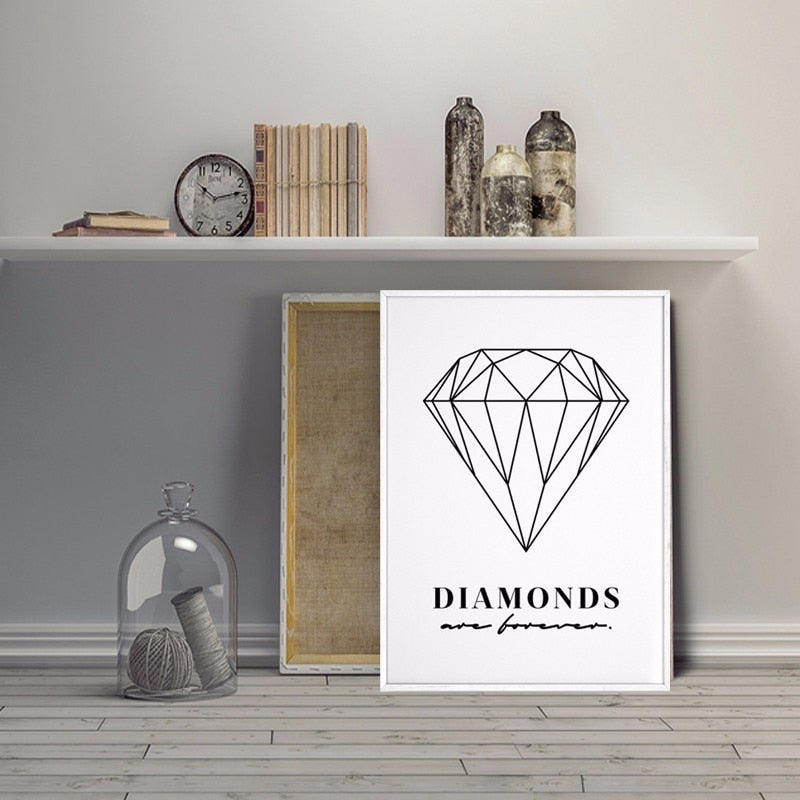Diamonds Are Forever - Canvas Muurkunst Schilderij