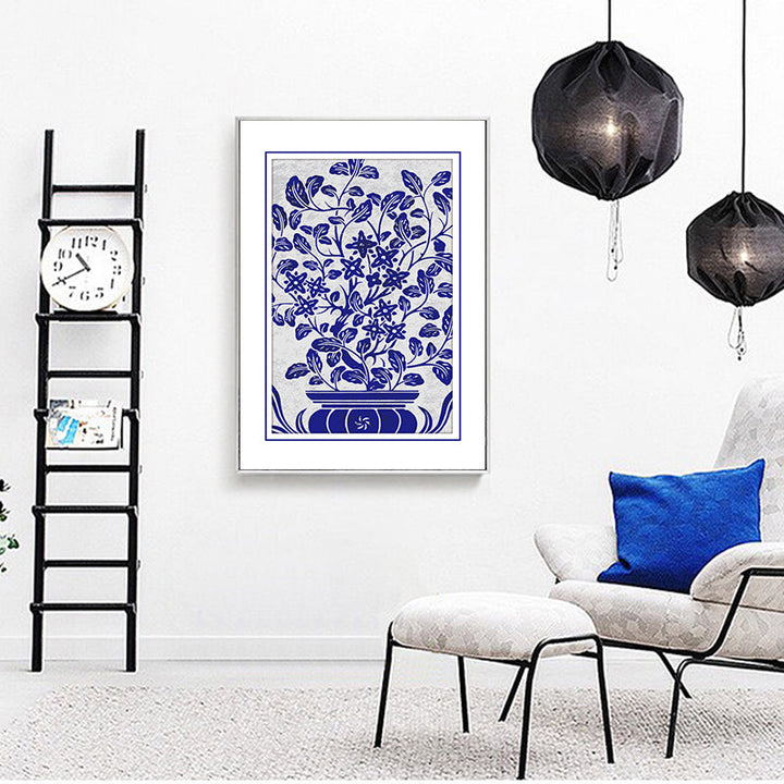 Bloem in vaas - Canvas wandkunst schilderij