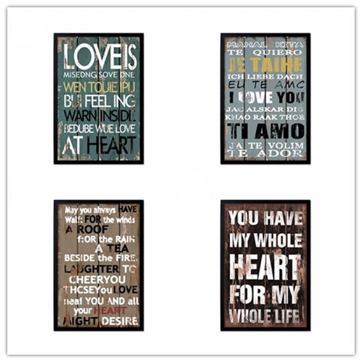 Vintage Europa Poster Love - Canvas Muurkunst Schilderij