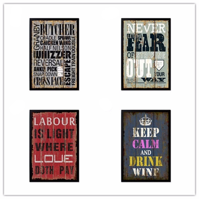 Vintage Europa Poster Love - Canvas Muurkunst Schilderij