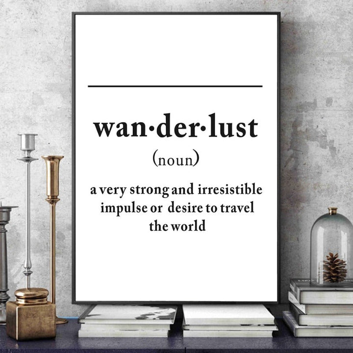Definitie van Wanderlust - Canvas Muurkunst Schilderij