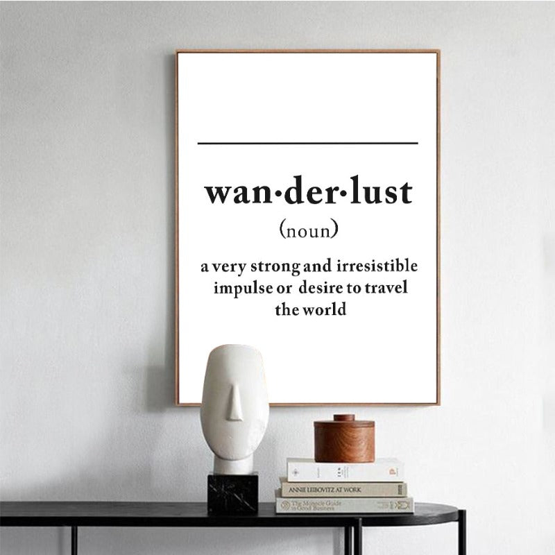 Definitie van Wanderlust - Canvas Muurkunst Schilderij