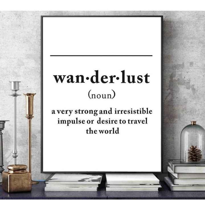 Definitie van Wanderlust - Canvas Muurkunst Schilderij