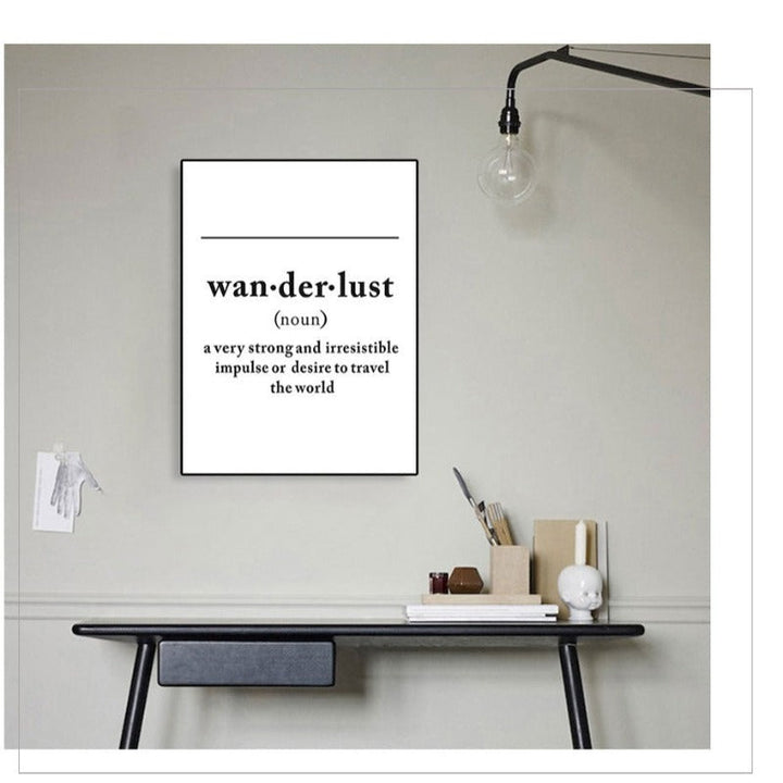 Definitie van Wanderlust - Canvas Muurkunst Schilderij