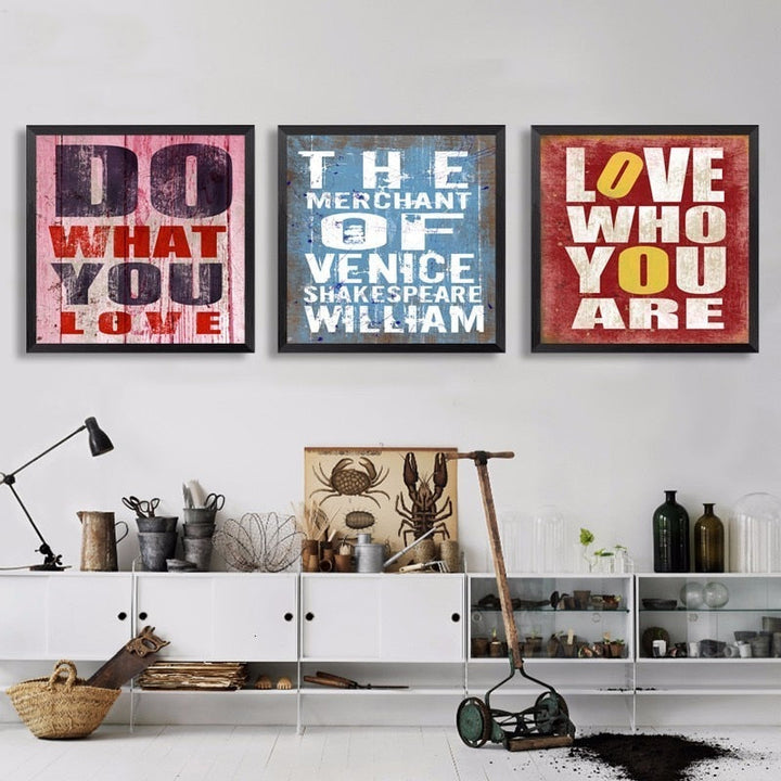 Vintage Inspirerende Citaten - Canvas Wandkunst Schilderij