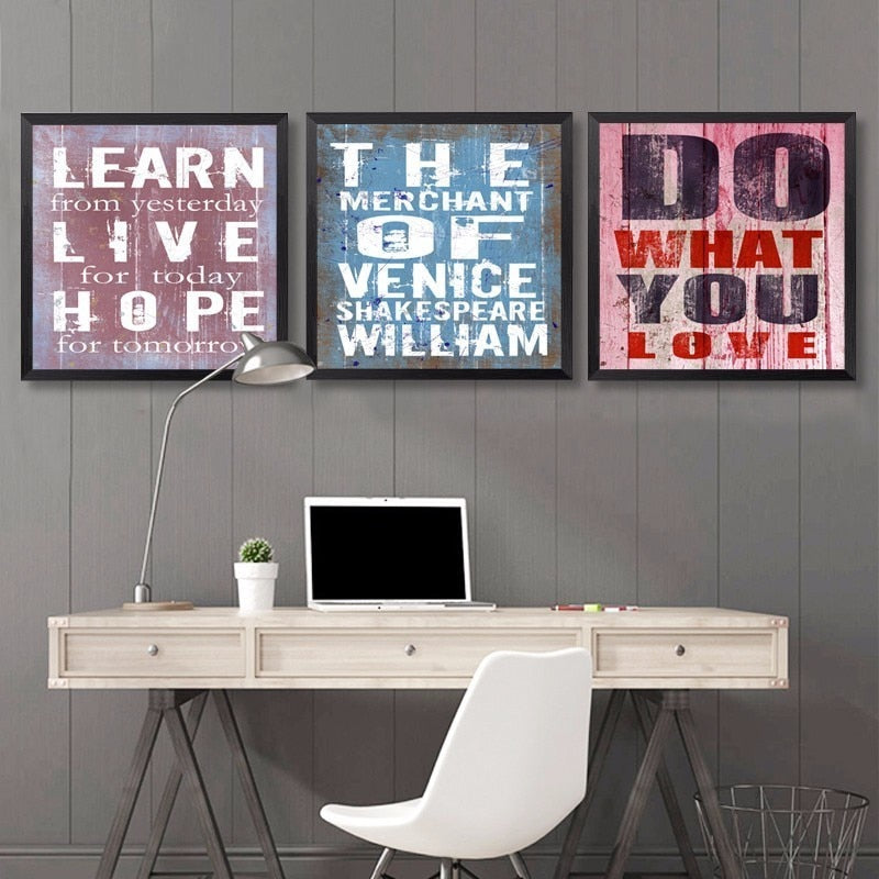 Vintage Inspirerende Citaten - Canvas Wandkunst Schilderij