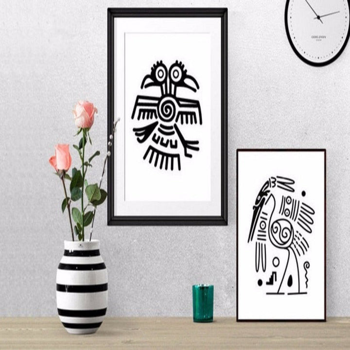 Minimalistische zwart-wit inspirerende letters - canvas wandkunst schilderij