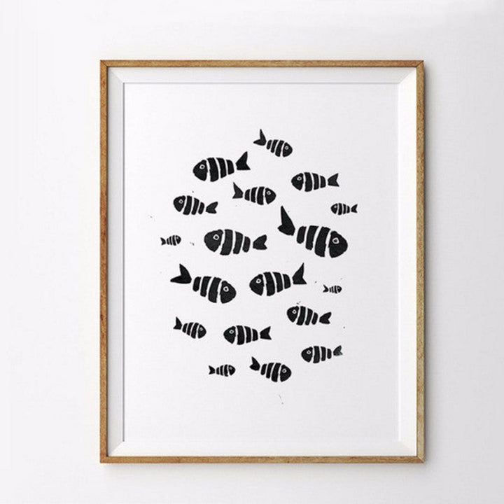 Minimalistische zwart-wit inspirerende letters - canvas wandkunst schilderij