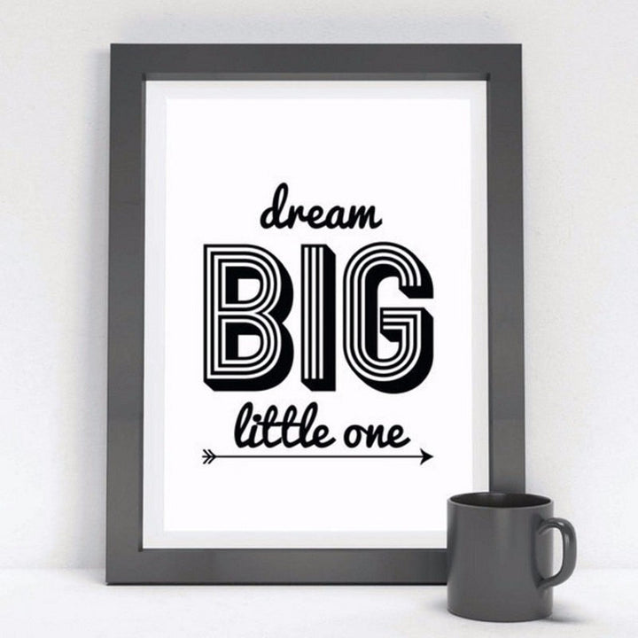 Minimalistische zwart-wit inspirerende letters - canvas wandkunst schilderij