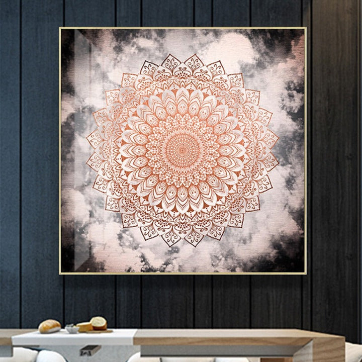 Mandala In Night - Canvas Muurkunst Schilderij