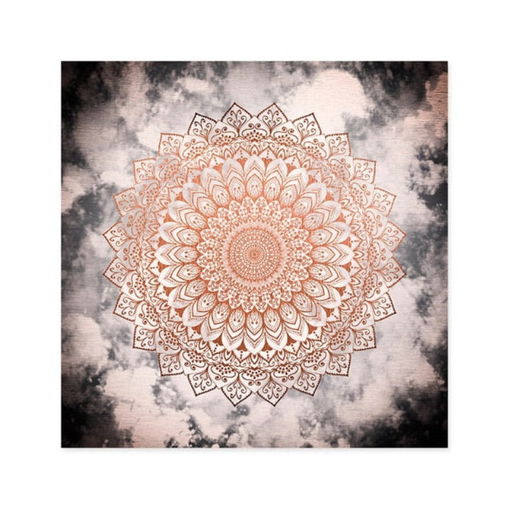 Mandala In Night - Canvas Muurkunst Schilderij