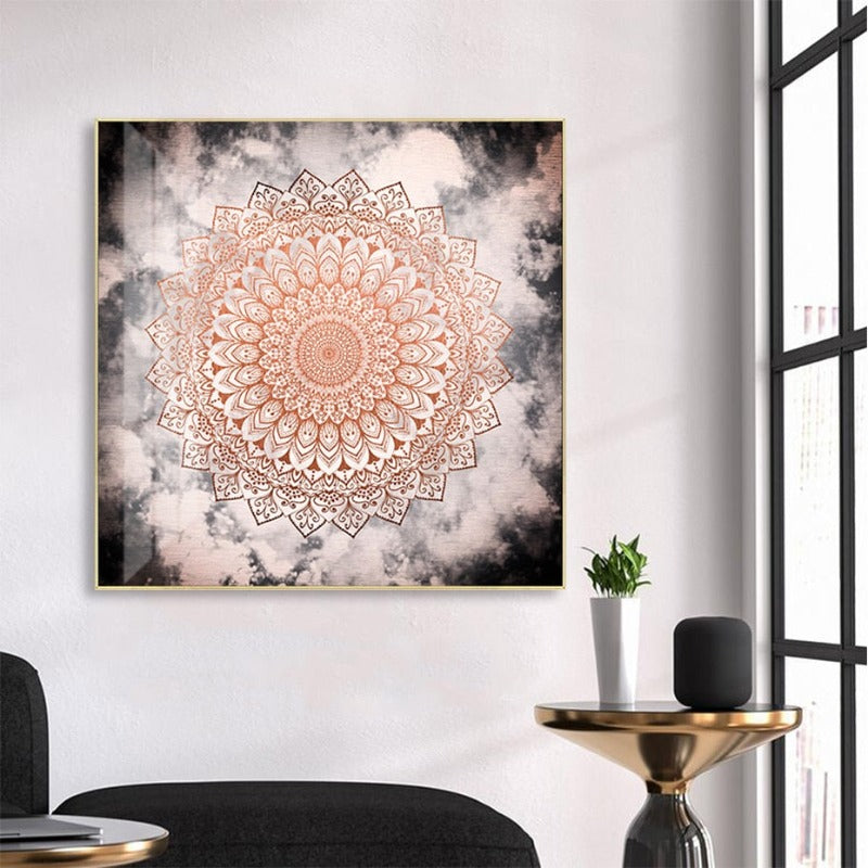 Mandala In Night - Canvas Muurkunst Schilderij