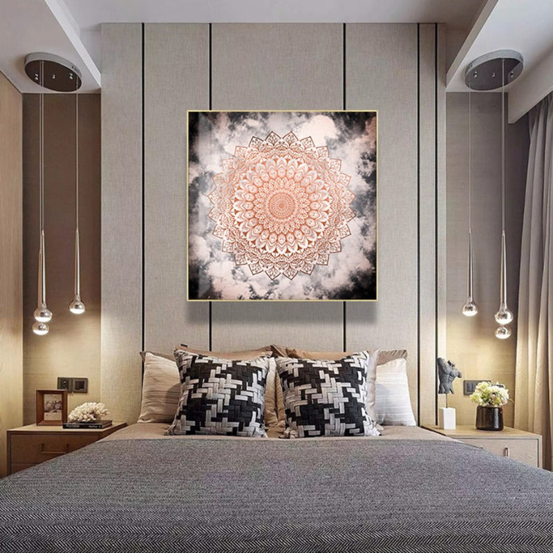 Mandala In Night - Canvas Muurkunst Schilderij