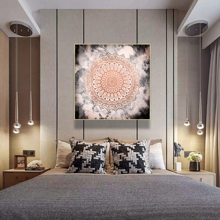 Mandala In Night - Canvas Muurkunst Schilderij