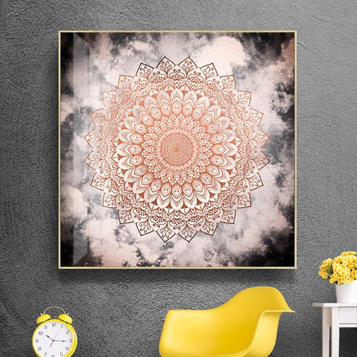 Mandala In Night - Canvas Muurkunst Schilderij