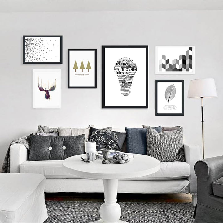 Deer Art Geometric - Canvas Muurkunst Schilderij