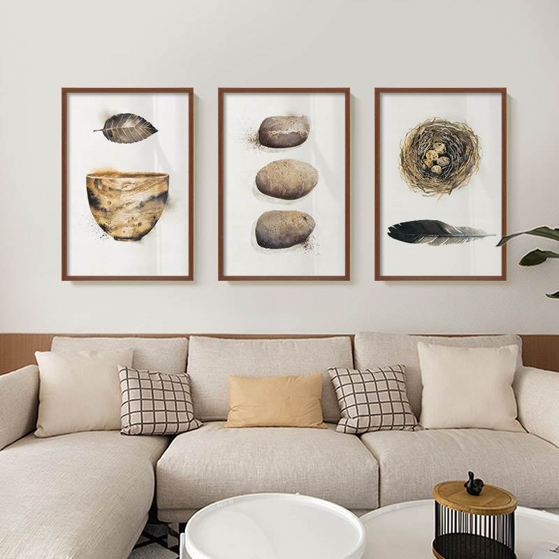 Vintage Abstract Beautiful Feather - Canvas Muurkunst Schilderij
