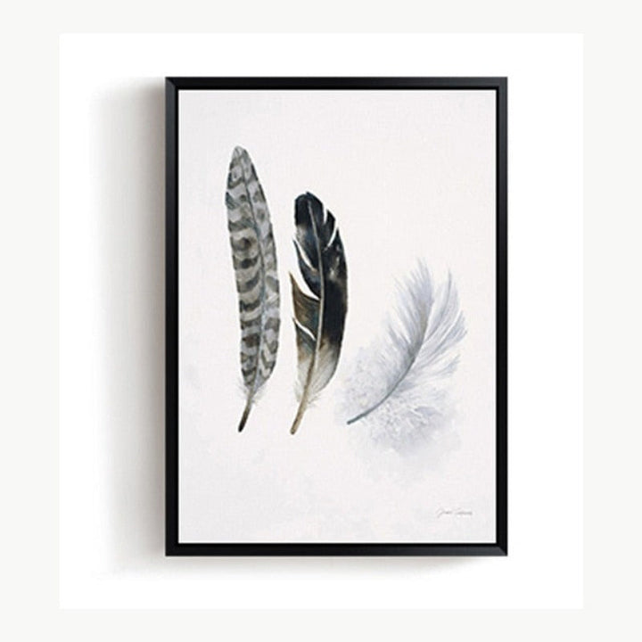 Vintage Abstract Beautiful Feather - Canvas Muurkunst Schilderij