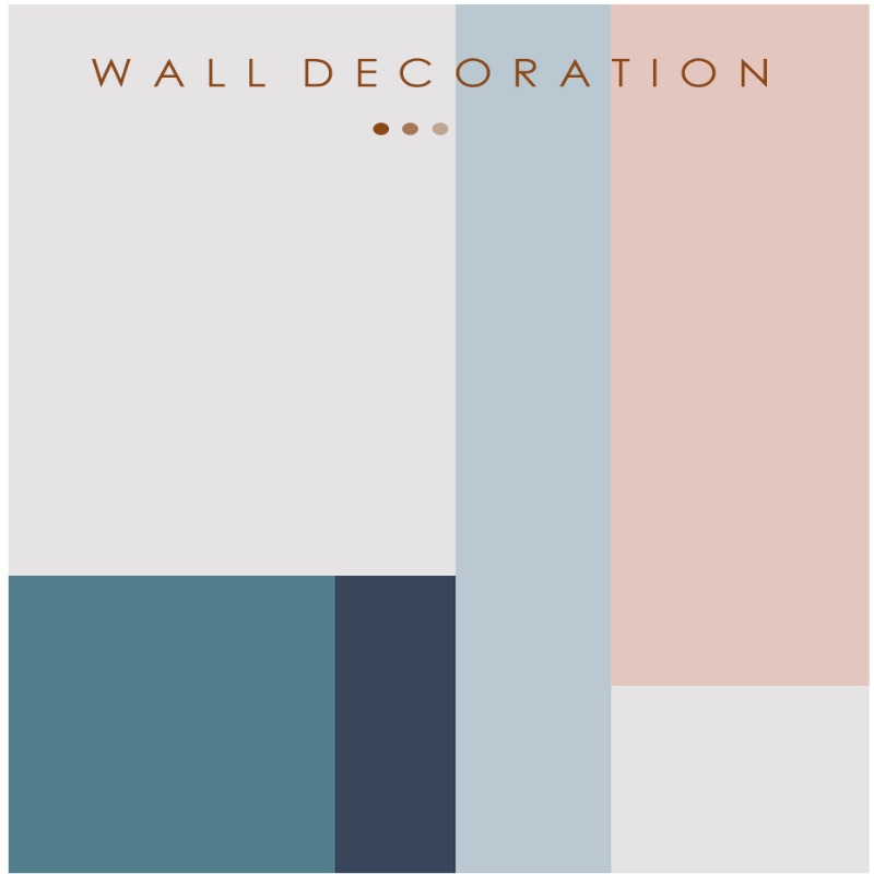 Minimalistische Abstracte Geometrische Roze Blauw - Canvas Muur Kunst Schilderij