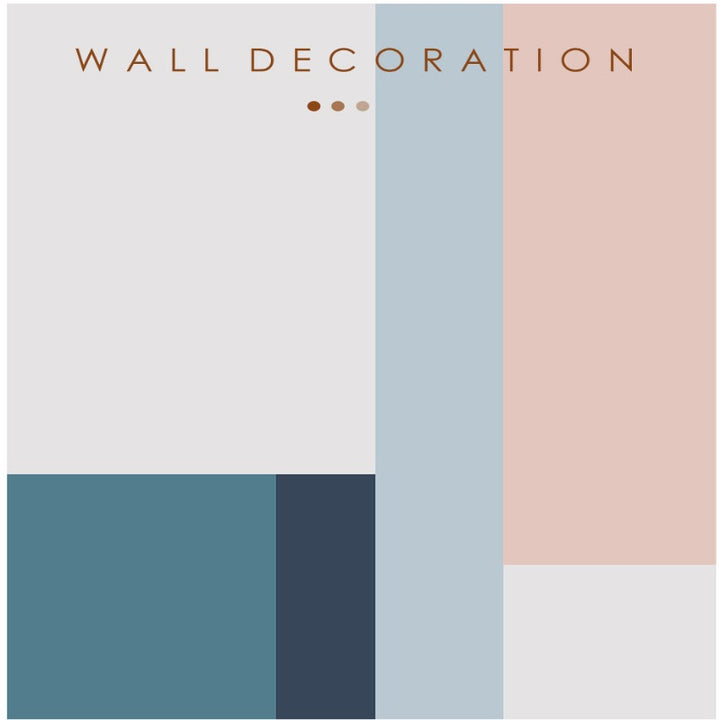 Minimalistische Abstracte Geometrische Roze Blauw - Canvas Muur Kunst Schilderij