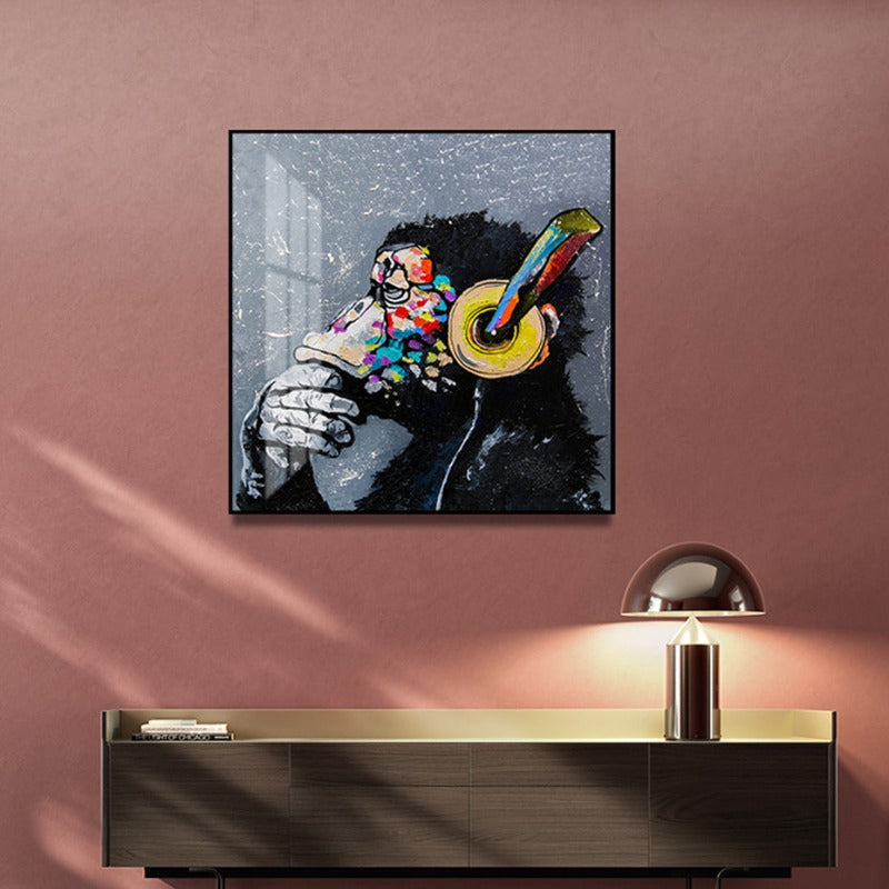 Thinking Monkey - Canvas Wandkunst Schilderij