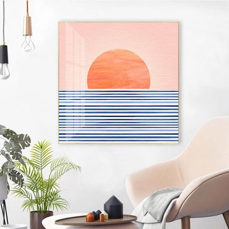 Zonsopgang Uit Zee - Canvas Muurkunst Schilderij