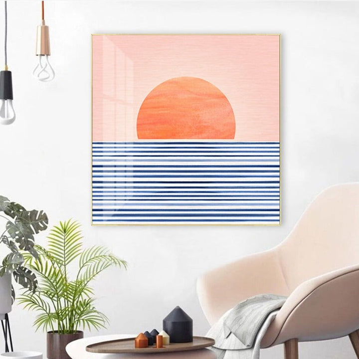 Zonsopgang Uit Zee - Canvas Muurkunst Schilderij