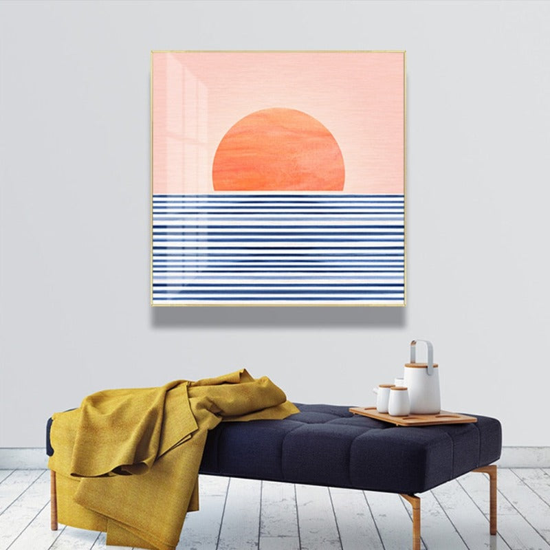 Zonsopgang Uit Zee - Canvas Muurkunst Schilderij