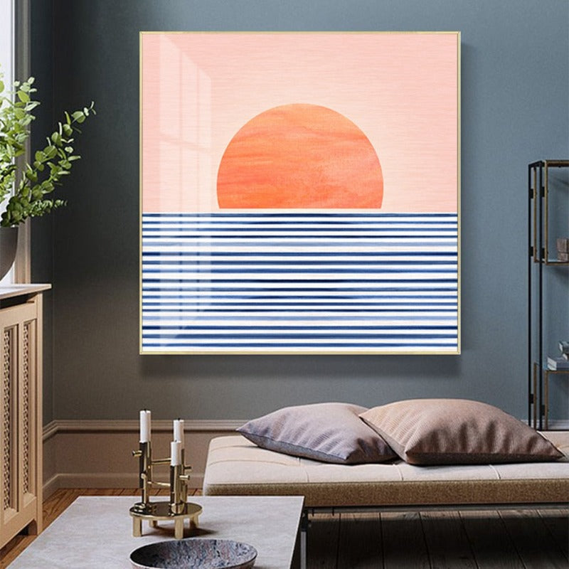 Zonsopgang Uit Zee - Canvas Muurkunst Schilderij