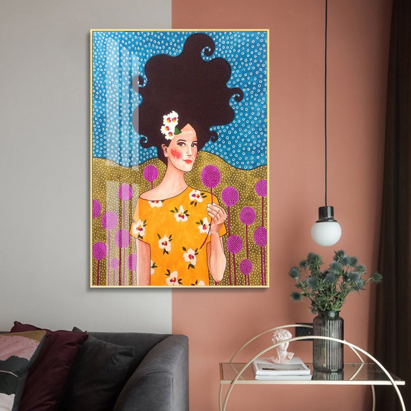 Fashion Flower Girl - Canvas Muurkunst Schilderij