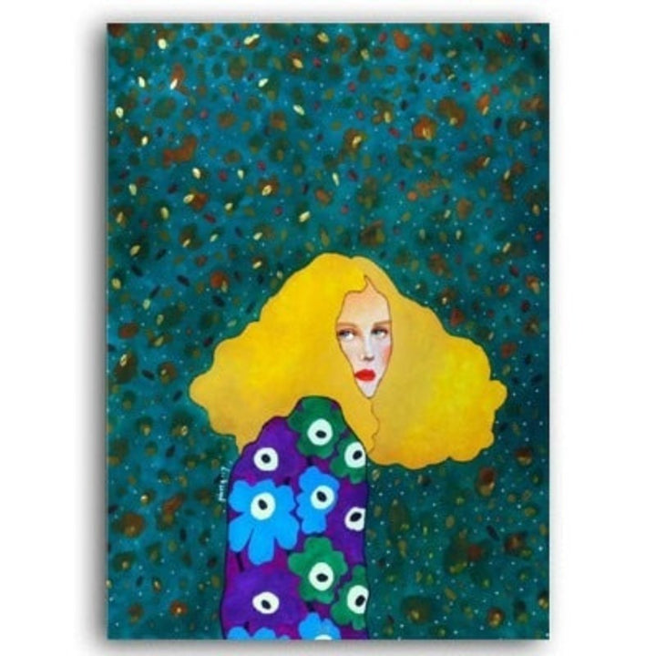 Fashion Flower Girl - Canvas Muurkunst Schilderij