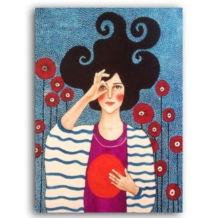 Fashion Flower Girl - Canvas Muurkunst Schilderij