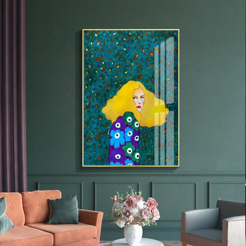 Fashion Flower Girl - Canvas Muurkunst Schilderij