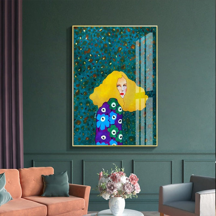 Fashion Flower Girl - Canvas Muurkunst Schilderij