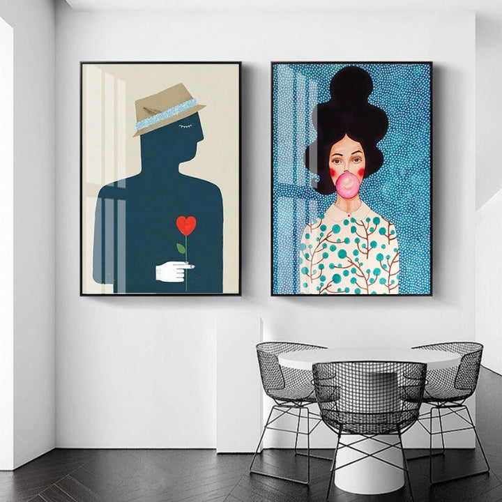 Fashion Flower Girl - Canvas Muurkunst Schilderij