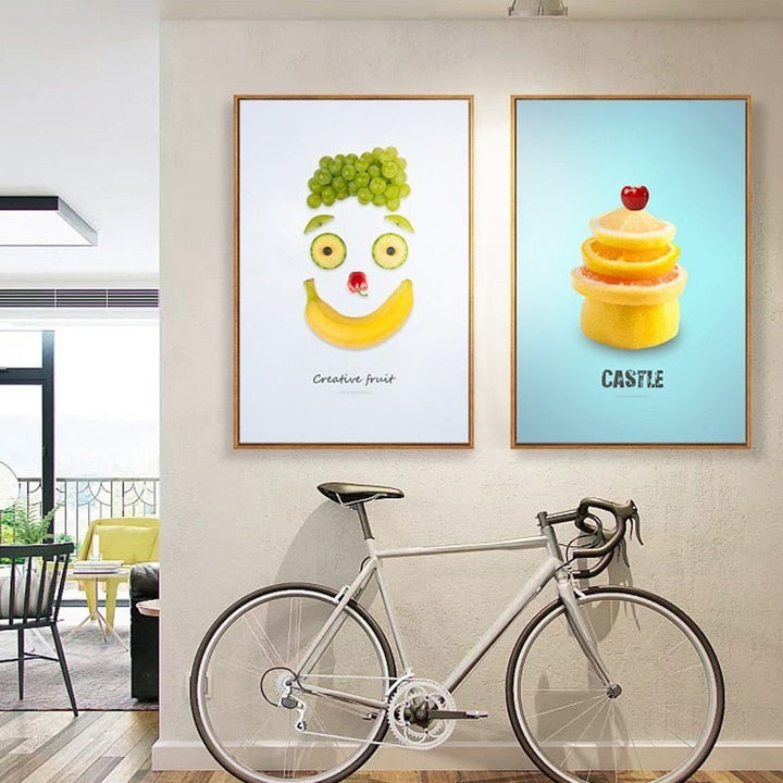 Dancing Cool Fruits - Canvas Muurkunst Schilderij