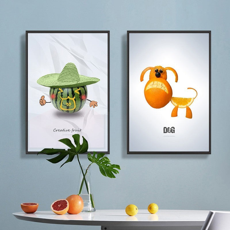 Dancing Cool Fruits - Canvas Muurkunst Schilderij