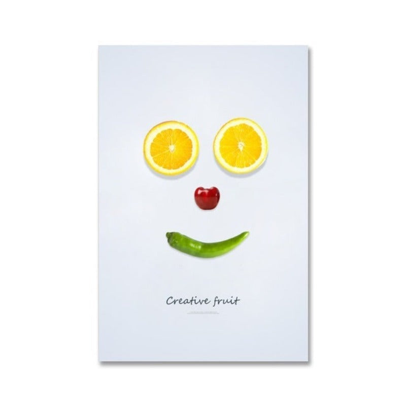 Dancing Cool Fruits - Canvas Muurkunst Schilderij