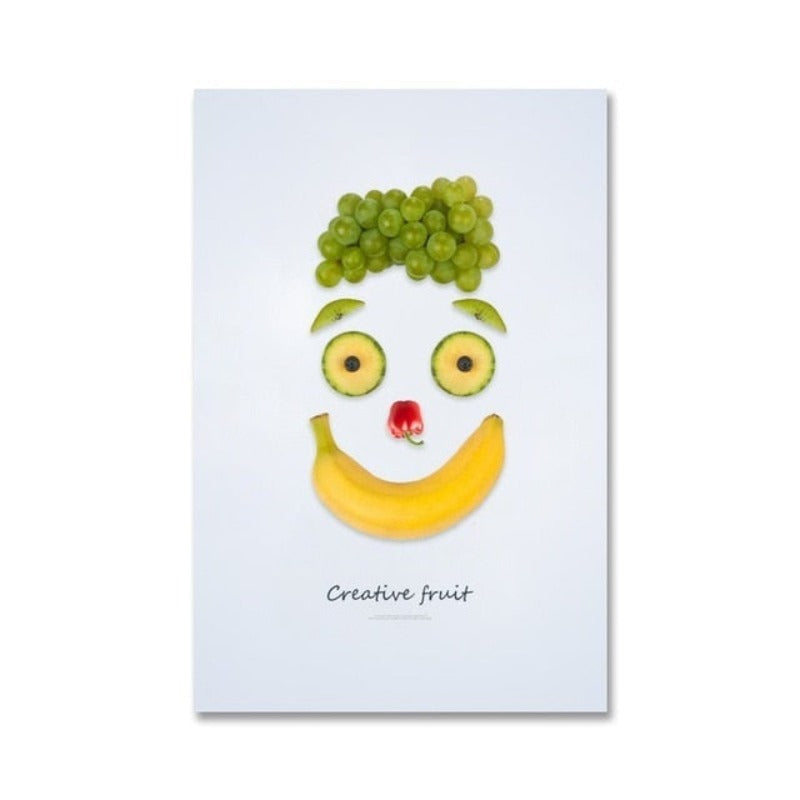 Dancing Cool Fruits - Canvas Muurkunst Schilderij