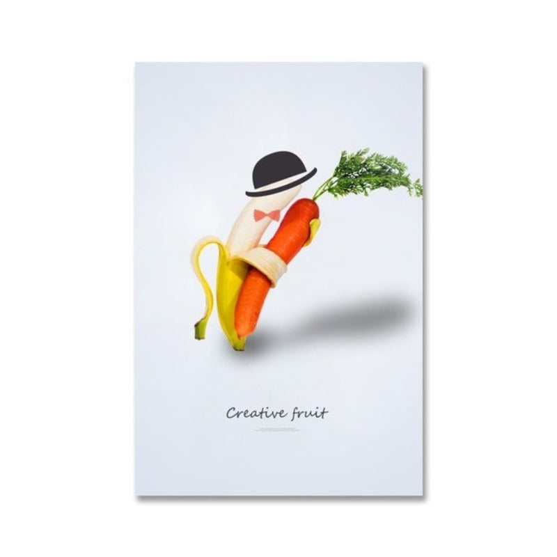 Dancing Cool Fruits - Canvas Muurkunst Schilderij