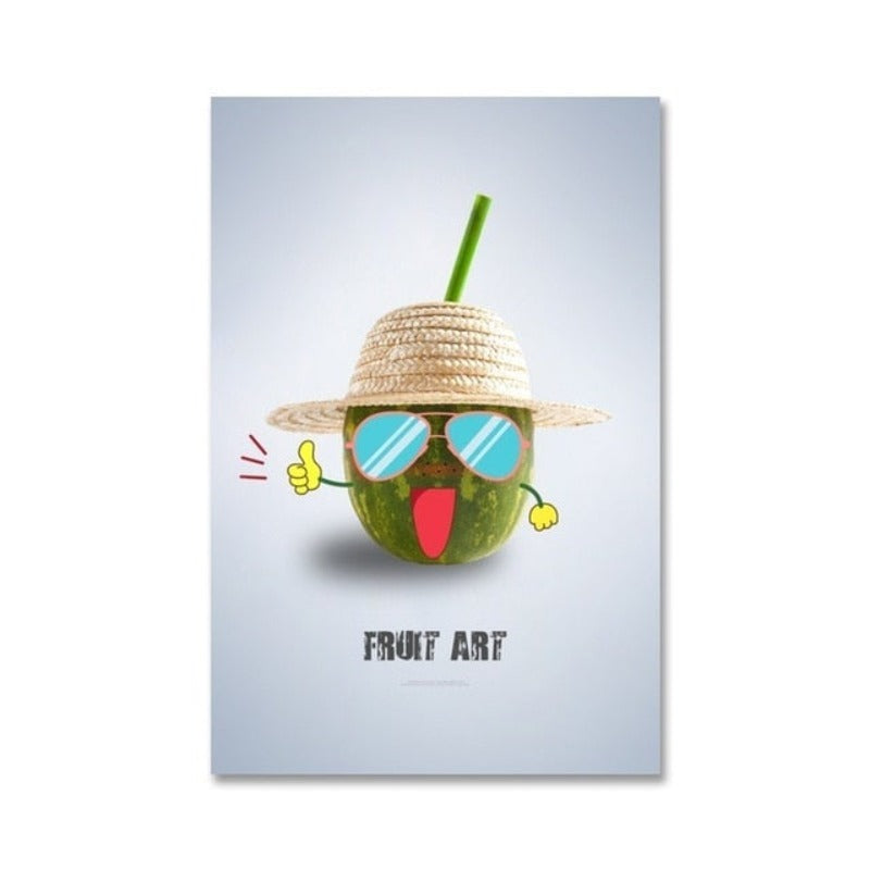 Dancing Cool Fruits - Canvas Muurkunst Schilderij