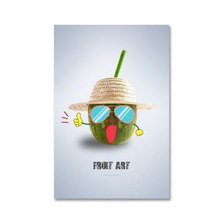 Dancing Cool Fruits - Canvas Muurkunst Schilderij