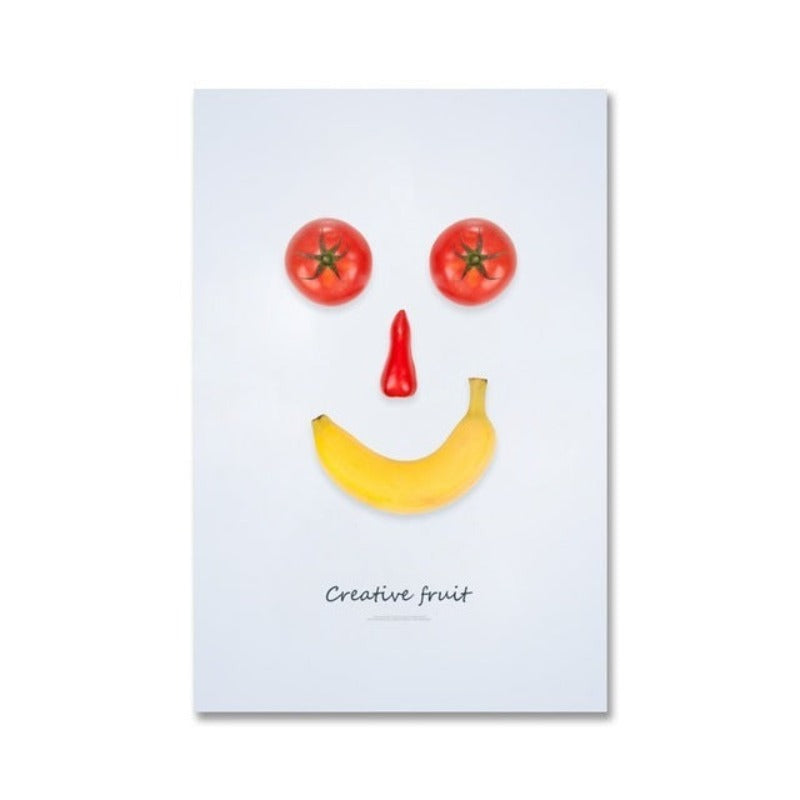Dancing Cool Fruits - Canvas Muurkunst Schilderij