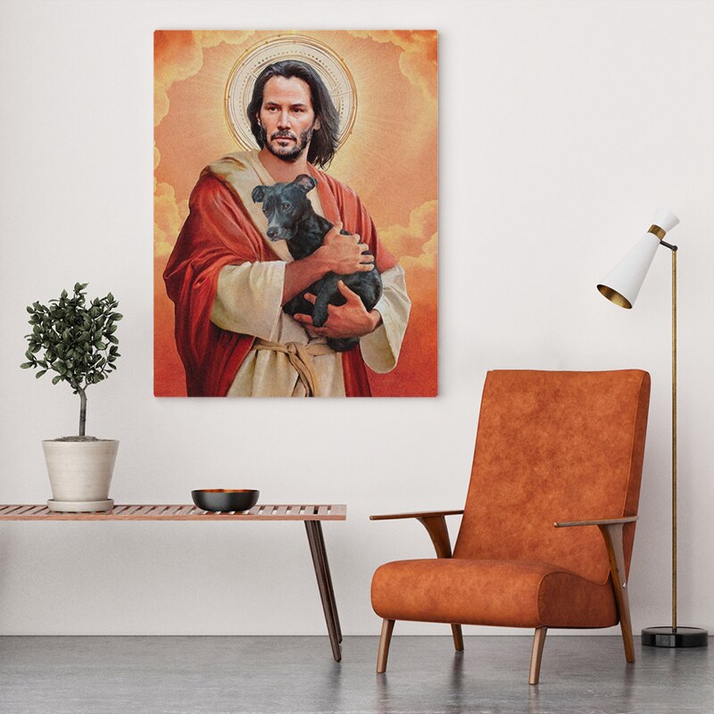 Meme Keanu Reeves - Canvas Wandkunst Schilderij