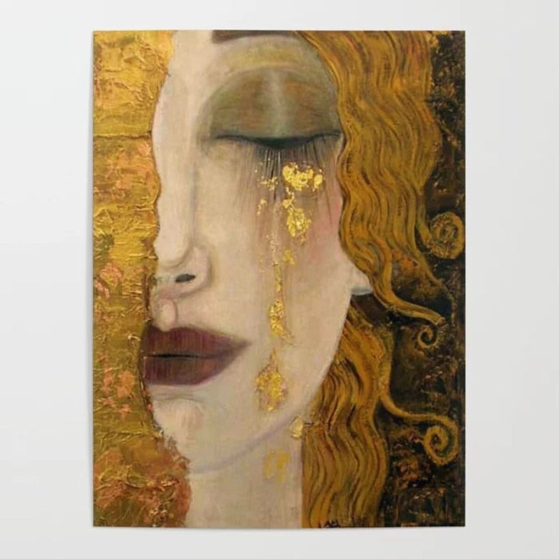 Golden Tears Wanddecoratie Schilderij