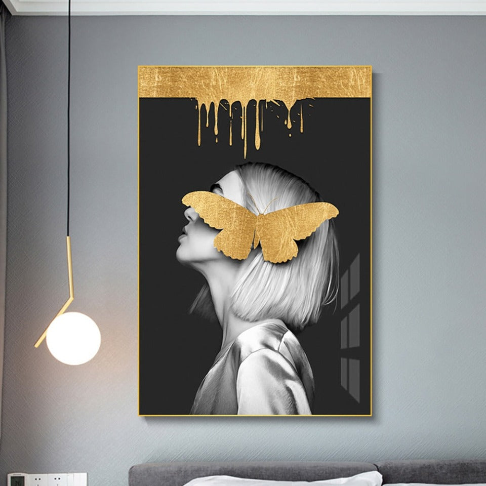 Mode Vrouw - Canvas Muurdecoratie Schilderij