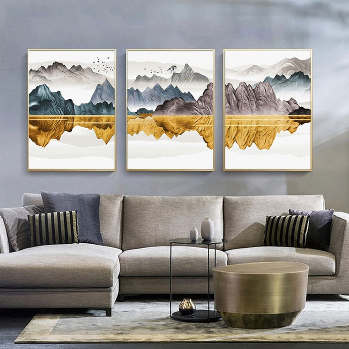Vliegende Vogel Landschappen - Canvas Wanddecoratie Schilderij
