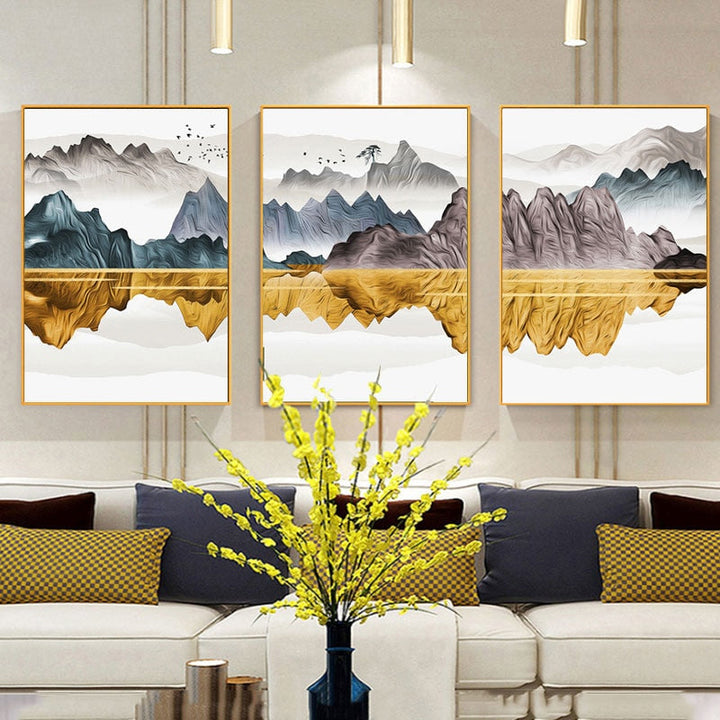 Vliegende Vogel Landschappen - Canvas Wanddecoratie Schilderij