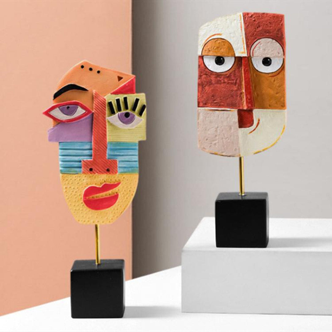Abstract Pop-Art Gezicht Thuis Beeldhouwwerk