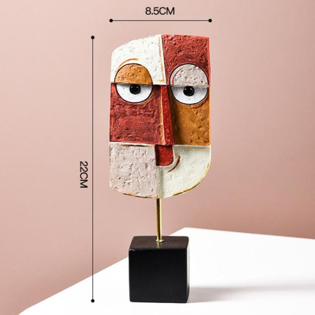 Abstract Pop-Art Gezicht Thuis Beeldhouwwerk